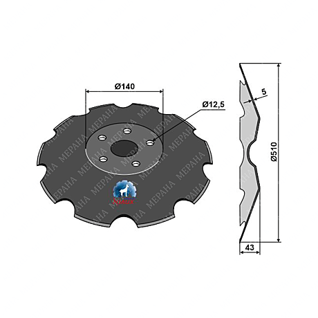 Диск зубчатый Ø510x5 170097